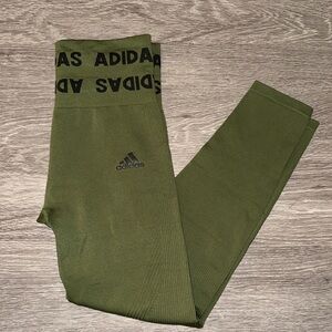 Adidas Aeroknit 7/8 Tights Womens Active Pants Size S, Color: Wild Pine